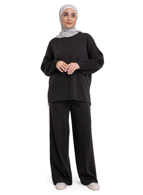 Black Line Knit Suit - Khotwh